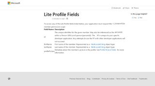 
                            5. Lite Profile Fields - LinkedIn | Microsoft Docs