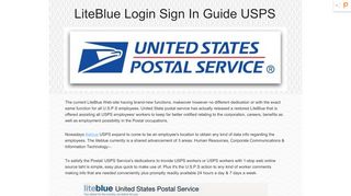 
                            11. LiteBlue Login Sign In Guide USPS