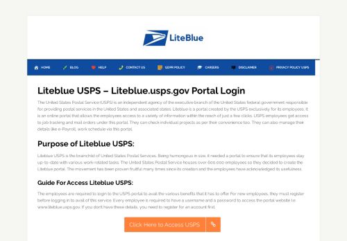 
                            12. LiteBlue USPS Employee Login Portal – www.liteblue.usps.gov