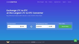 
                            12. Litecoin to Ethereum Classic Exchange - CoinSwitch