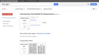 
                            12. Literarisches Centralblatt für Deutschland - Google Books-Ergebnisseite