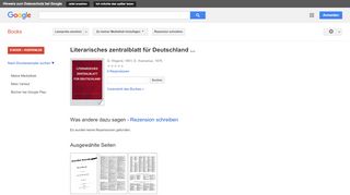 
                            11. Literarisches zentralblatt für Deutschland ... - Google Books-Ergebnisseite