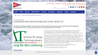 
                            6. Literatur-Recherchetableau Kanu beim IAT - Deutscher Kanu-Verband