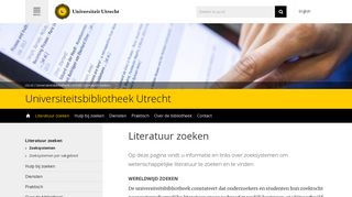 
                            8. Literatuur zoeken - Universiteitsbibliotheek Utrecht - Universiteit Utrecht