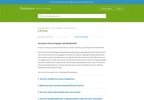 
                            10. Litmos – BambooHR Support