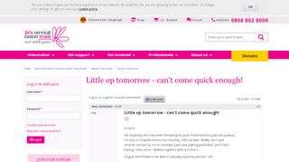 
                            10. Little op tomorrow - can't come quick enough! | Jo's Cervical Cancer ...