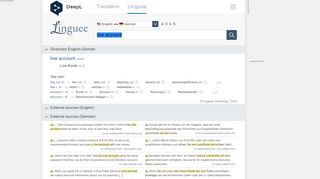 
                            5. live account - German translation – Linguee