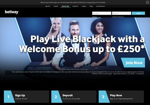 
                            6. Live Blackjack Games - Play & Win - £1000 Welcome Bonus - Betway™