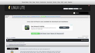 
                            6. LIVE Boot User Name & Password? - Linux Lite