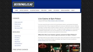 
                            13. Live Casino at Spin Palace - | NZ 2019 - No Deposit Bonus – NZ