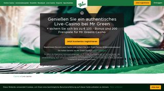 
                            4. Live Casino bei Mr Green - spielen Sie gegen echte Dealer!