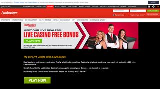 
                            3. Live Casino £20 - Ladbrokes Casino