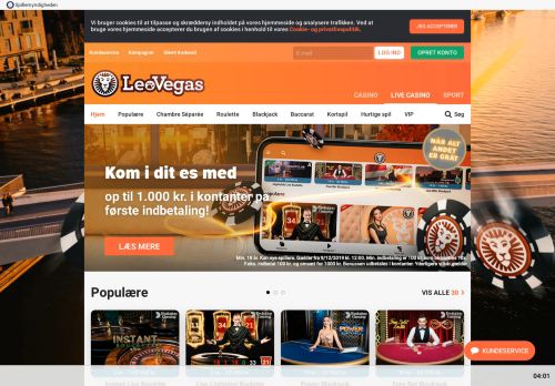 
                            2. Live Casino | Spil med TO 100% Startbonusser hos LeoVegas