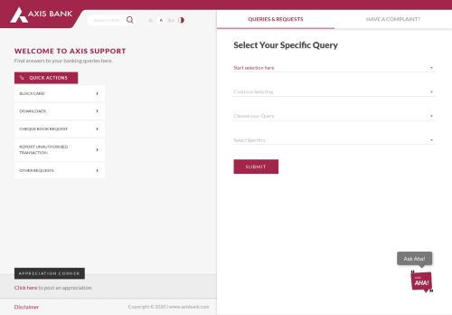 
                            11. Live Chat - Axis Bank - Support