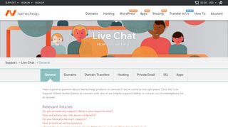 
                            10. Live Chat General - Namecheap
