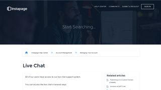 
                            6. Live Chat – Instapage Help Center