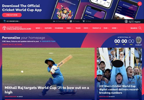 
                            6. Live Cricket Scores & News - ICC Cricket World Cup 2019