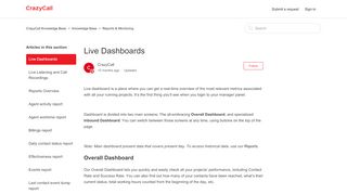 
                            3. Live Dashboard – CrazyCall Knowledge Base