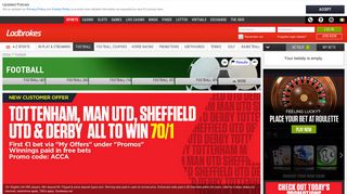 
                            7. Live Football Betting Odds | Bet online at Ladbrokes