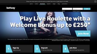 
                            3. Live Roulette Games - Play & Win - £1000 Welcome Bonus - Betway™