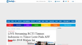 
                            13. LIVE Streaming RCTI Timnas Indonesia vs Timor Leste Piala AFF ...