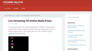 
                            10. Live Streaming TV3 Online Tonton - Streaming Malaysia