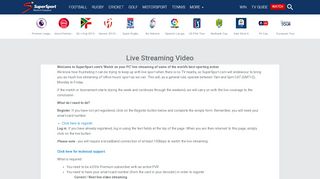 
                            4. Live Streaming Video | SuperSport