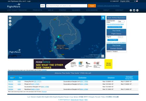 
                            12. Live Thai Smile Flight Status FlightAware