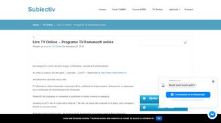 
                            6. Live TV Online - Programe TV Romanesti online - Subiectiv