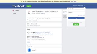 
                            7. LIVE TV Rodina vs Start <LiVeStReaM> - Facebook