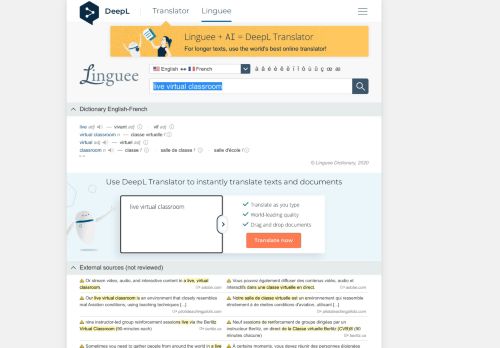 
                            12. live virtual classroom - French translation – Linguee