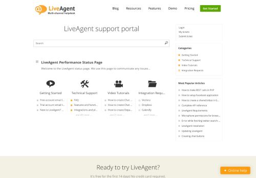 
                            2. LiveAgent support portal