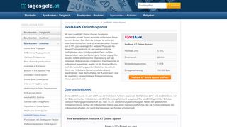 
                            4. liveBANK Online-Sparen im Sparkonten-Vergleich - Tagesgeld.at