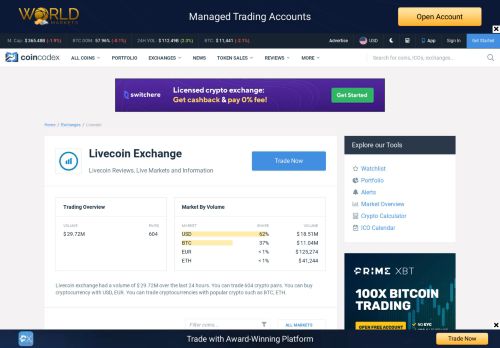 
                            10. Livecoin Exchange - Reviews & Markets | CoinCodex