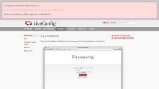 
                            2. LiveConfig® Handbuch | 4.1. Anmeldung