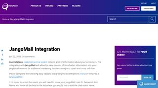 
                            13. LiveHelpNow JangoMail Integration