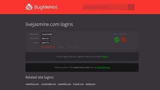 
                            7. livejasmine.com passwords - BugMeNot