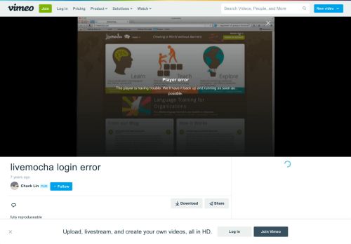 
                            9. livemocha login error on Vimeo