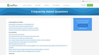 
                            6. LivePlan FAQ | LivePlan