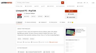 
                            7. Liverpool FC - KopTalk Podcast - KOPTALK.COM | Listen Notes