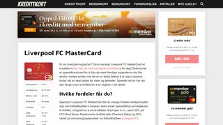 
                            2. Liverpool FC MasterCard - Kredittkrt.no