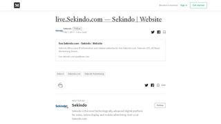 
                            6. live.Sekindo.com — Sekindo | Website – Sekindo – Medium