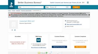 
                            11. Livesmart 360, LLC | Better Business Bureau® Profile