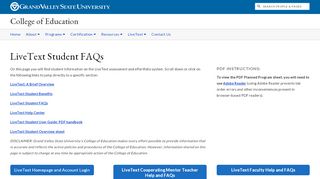 
                            7. LiveText Student FAQs - College of Education - Grand ...