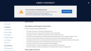 
                            6. LiveText | Teacher Education | Liberty University