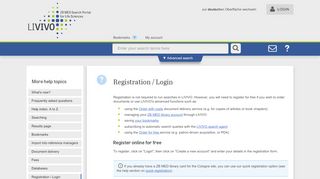 
                            4. LIVIVO - Help - Registration / Login