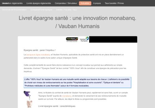 
                            13. Livret épargne santé : une innovation monabanq. / Vauban Humanis ...