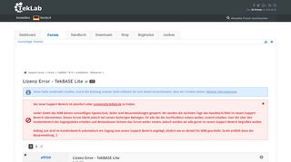 
                            3. Lizenz Error - TekBASE Lite - Installation - Webserver - Support ...