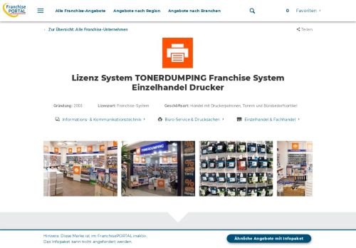 
                            11. Lizenz System TONERDUMPING Franchise System Einzelhandel ...