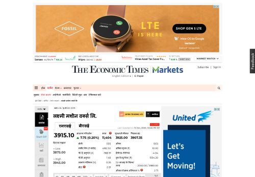 
                            12. लक्ष्मी मशीन वर्क्स लि. - The Economic Times